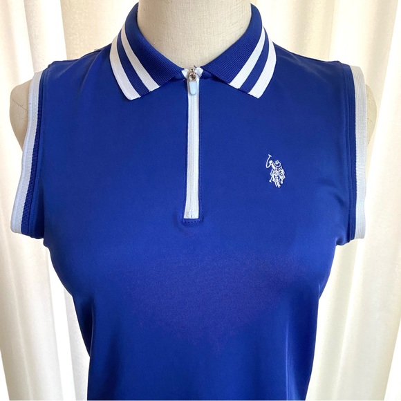 US Polo Assn. | Sleeveless Activewear Top | Blue/White | XS - Picture 4 of 10